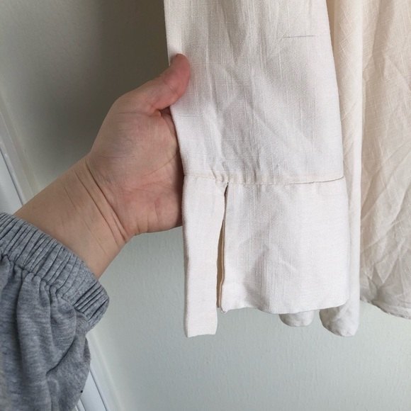 Free People size Medium Clear Skies Cold Shoulder Ivory Tunic Mini Dress - Picture 8 of 12